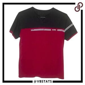Large Slim Fit SOBK (Straight out of Brooklyn) Red-Black SS Polo